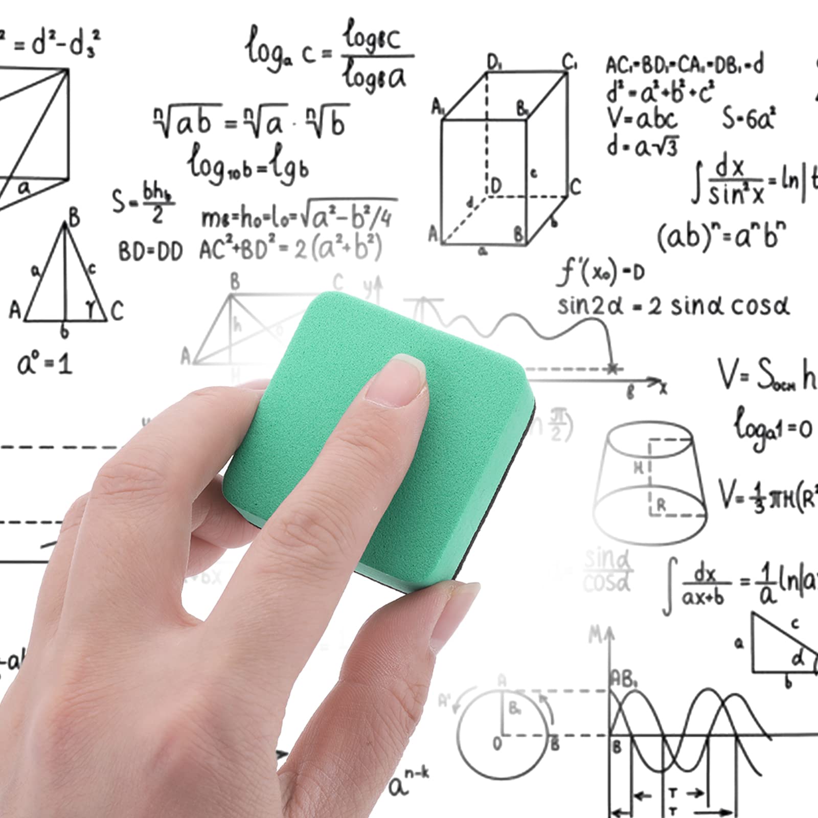 cobee Magnetischer Whiteboard Schwamm, 12 STÜCKE Mini Whiteboard Radierer mit dickem Filzpad Trockenlöscher Tafelreiniger Wischer zum Reinigen von trocken abwischbaren Tafeln geeignet (Grün)