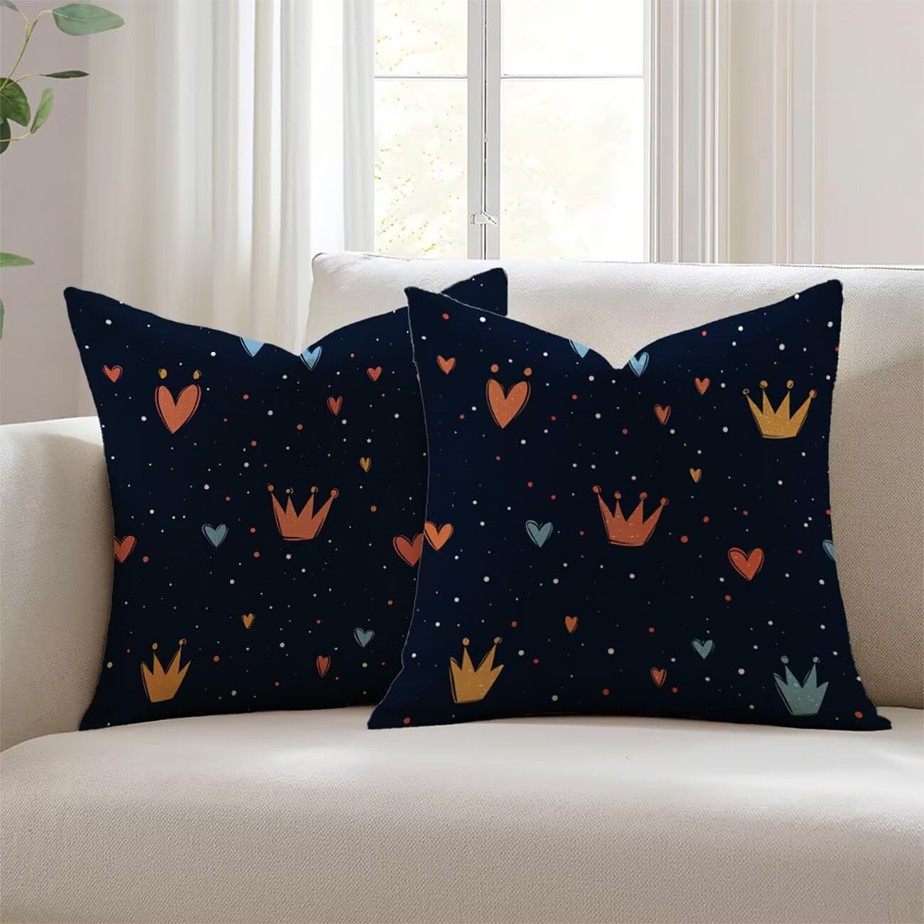 Housses de coussin pour coussin canapé salon de jardin extérieur bleu 22x22