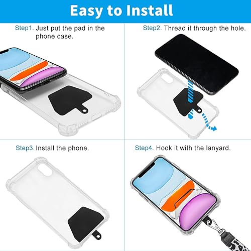 Miniatura 57 de SHANSHUI Cordón para teléfono, correa para el cuello y correa de muñeca universal para anclaje de teléfono, compatible con todos los teléfonos