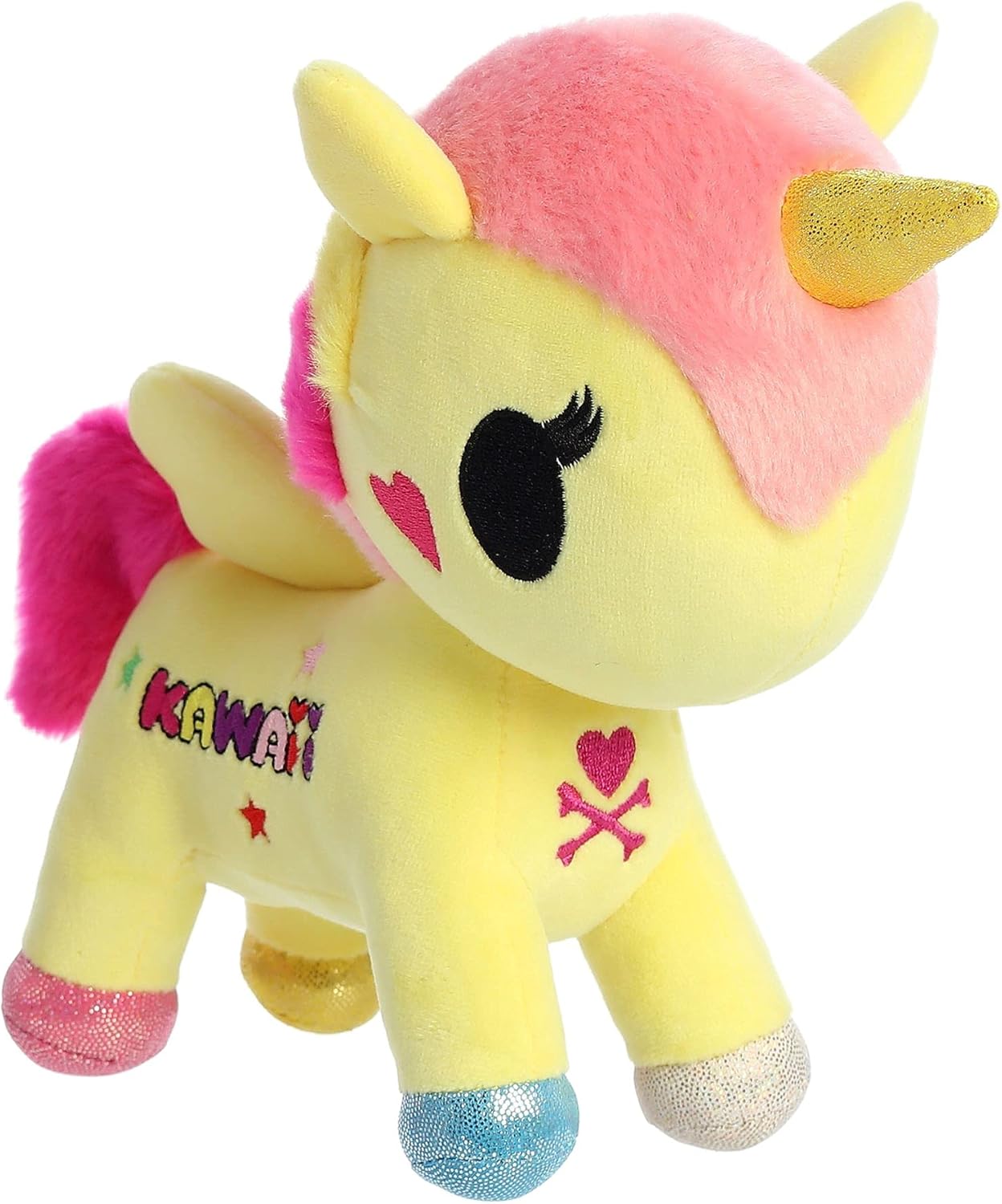 Aurora® Enchanting ©Tokidoki Tokimeki Stuffed Animal - Decorative Plush with Colorful Design - Ideal Gift for Adults and Kids - Yellow 7.5 Inches