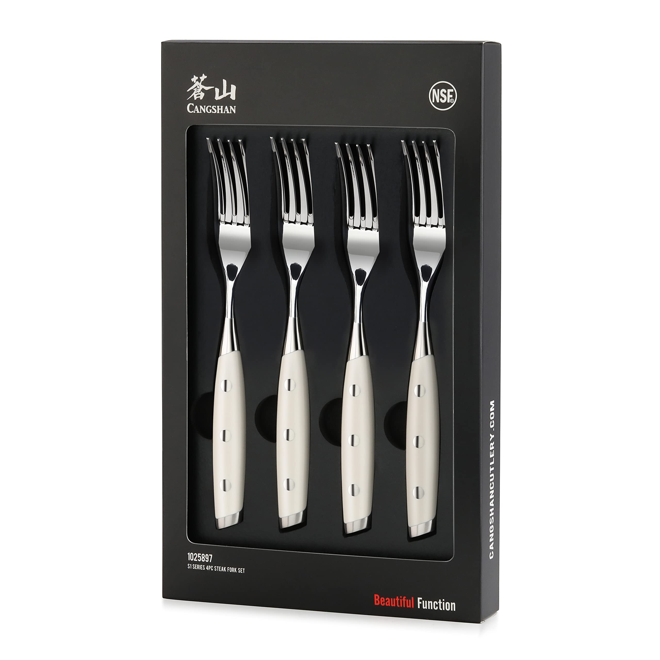 Cangshan S1 Series S/S 18/10 Forged 4-Piece Steak Fork Set — Amazon image 7
