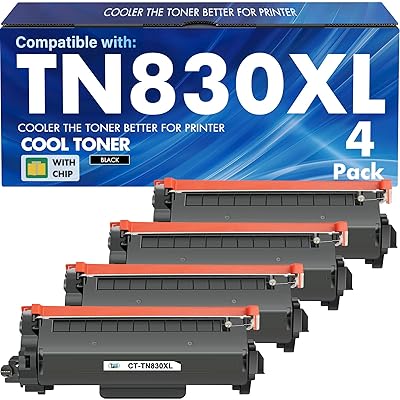 TN830XL TN830 830XL 830 Toner for Brother Printer HL-L2460DW DCP-L2640DW Replacement for Brother TN830 XL/V/R TN 830 XL TN-830XL Cartridge MFC-L2820DW HL-L2405W HL-L2400D 2PK Black High Yield Printer