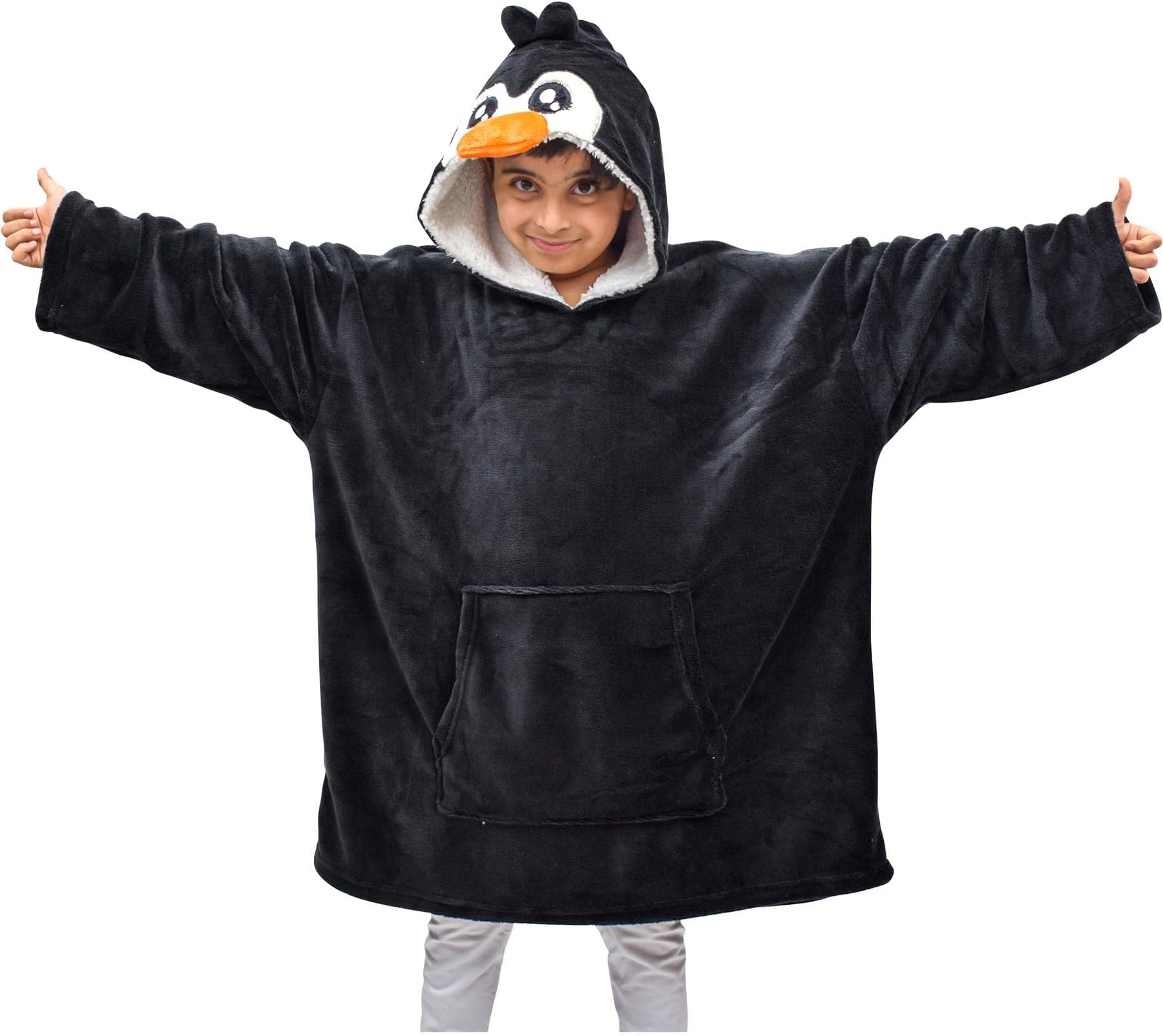 A2Z 4 KidsA2Z 4 Kids Girls Boys Oversized Hoodie Animal Blanket Super Soft Warm Fleece - Snuggle 957 Penguin Kids 3-6, Penguin, 3-6 Years
