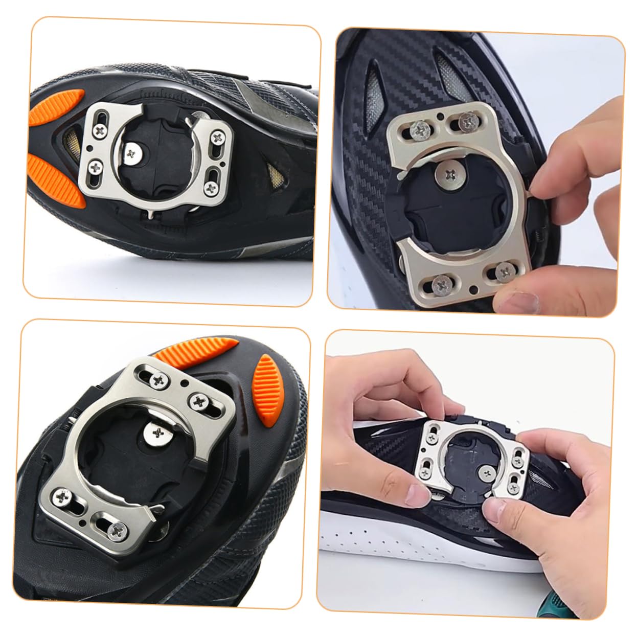 Copri Tacchette Bici da Ciclismo 2 Pezzi in Acciaio Inox | Pedale e Scarpe da Ciclismo, Sostituzione Rapida, Accessori per Strada e Montagna