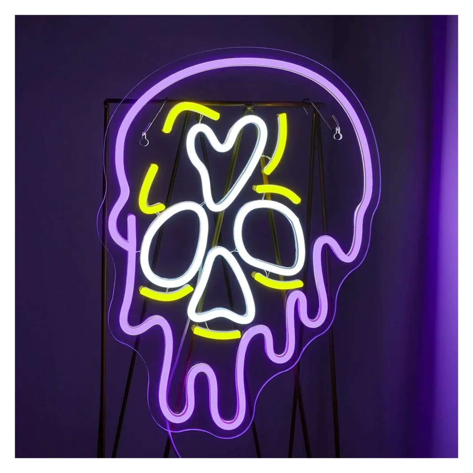 LEMST Signs Lamp Devil Neon Light Cool Skull USB Powered Dimmable Sign Wall Decoration for Room Party Living Room Bar 31cmх42cm