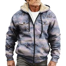 Mens Premium Heavyweight Fleece Winter Jackets Hooded Sweatshirts Fashion Art Printed Workout Casual Loose Fit Outwear
