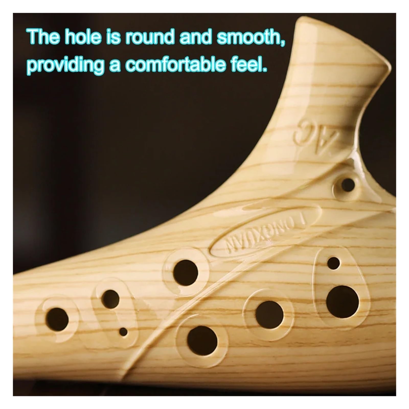 Ocarina Ceramica Alto C Flauto in ceramica con 12 fori, tono AC Tono medio C Grana del legno Cracking Ghiaccio Affumicato Blu Bianco Strumento for principianti per Principianti Adulti