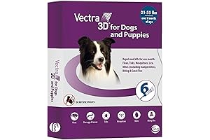 Vectra 3D for Medium Dogs 21-55 lbs: 6-Month Flea, Tick & Mosquito Protection
