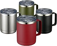 Vista 85 de MEWAY 12oz Coffee Mug With Handle 8 Pack Bulk,Stainless Steel Insulated Travel Tumblers With Sliding Lid,Double Wall Vacuum Camping Cup for Hot &
