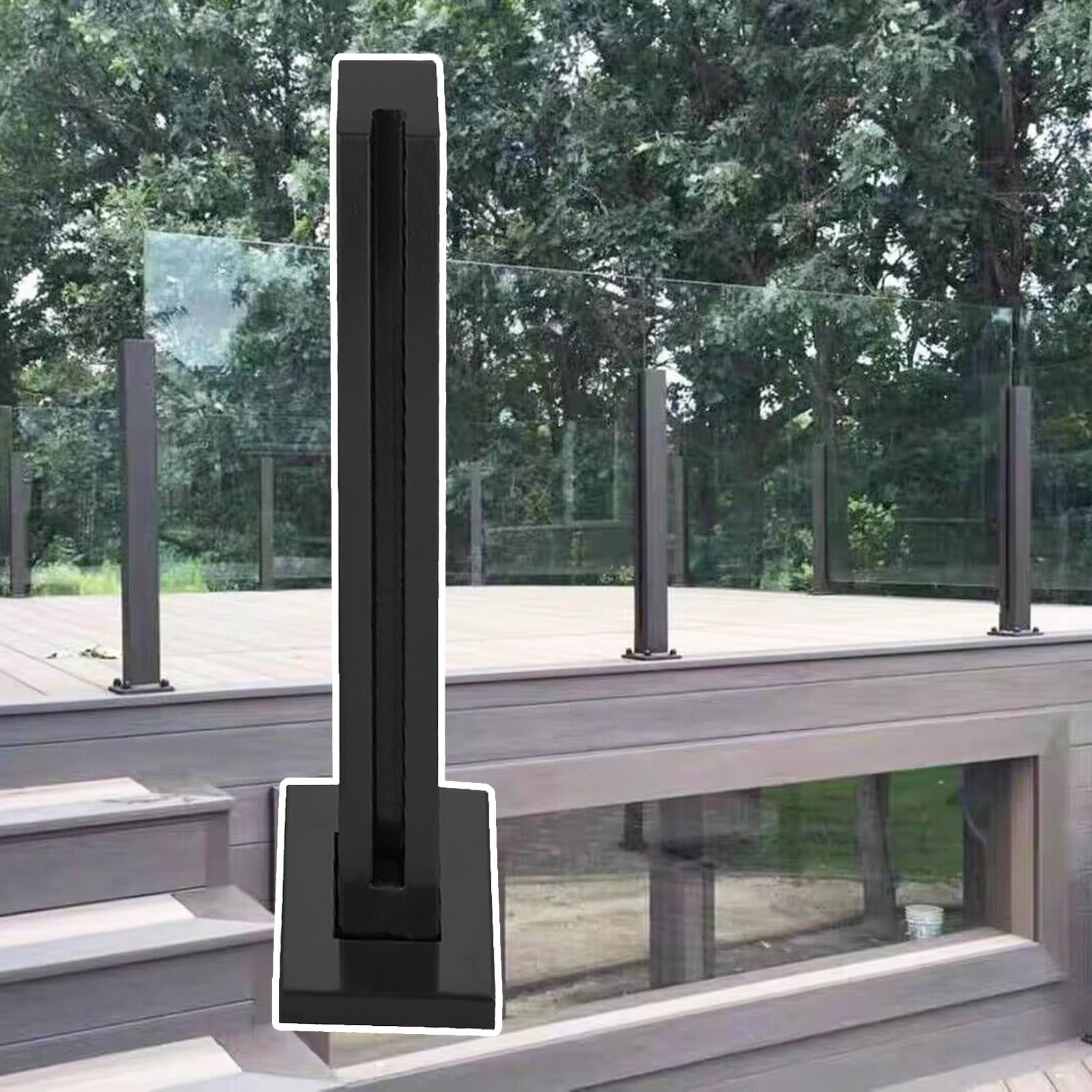 Balustrade en verre robuste et poteau design pour escalier intérieur