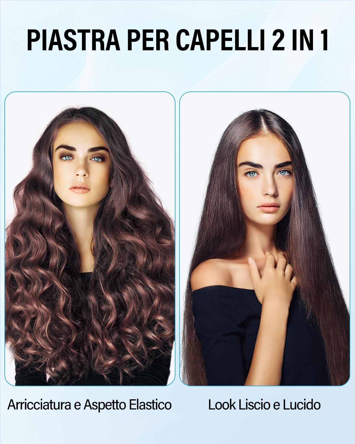 BESTOPE MIX Piastra per capelli 2 in 1 - Piastra Capelli Rivestimento Ceramico, Display LCD, Piastra per capelli Riscaldamento ultra rapido Piastre per capelli spessi e lunghi, 80-230°C 25MM Nero - Immagine 4