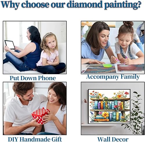 Miniatura 5 de Kits de pintura de diamantes 5D para adultos, kit de arte de diamantes de flor de búho de fantasía para adultos, kits de arte de gemas de diamantes