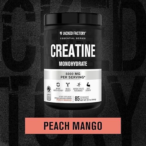 Miniatura 3 de Jacked Factory Polvo de Creatina Monohidrato 425g - Suplemento diario de creatina de 5g para hombres y mujeres, apto para veganos, probado por