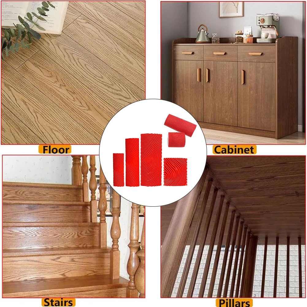 Set De 4 Outils Pour Texturiser Le Bois - Imitation Bois, Effet Grainé (mwmj01)
