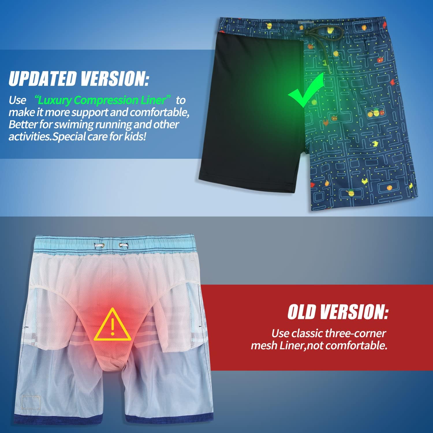 LUCOWEE Boys Swim Bathing Trunks Soft Compression Liner no-Chafing Swimming Shorts Quick Dry Light UPF 50+ Quality Swimsuit - Image 3