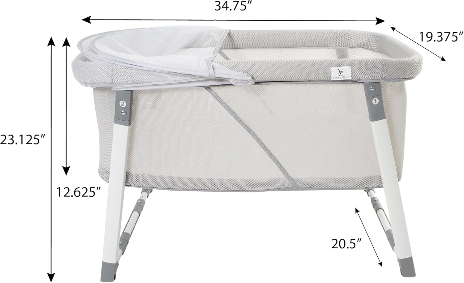 Venice Child Malibu Dreams Rocking Mini Bassinet-Gray