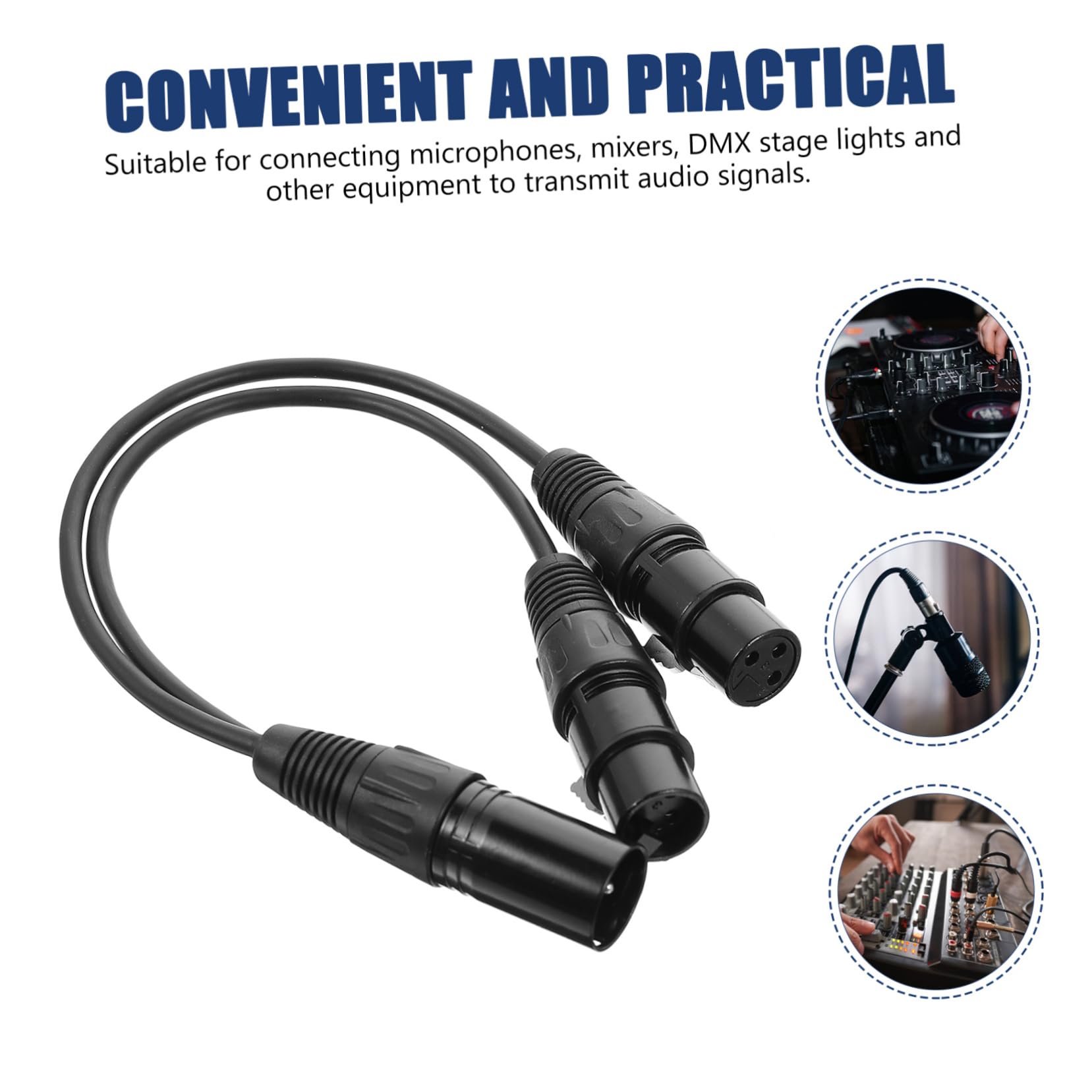 ibasenice 4pezzi Cavo Microfono Xlr Splitter Professionale Maschio Femmina Per Mixer e Microfoni Compatibile Per Eventi e Spettacoli Dal