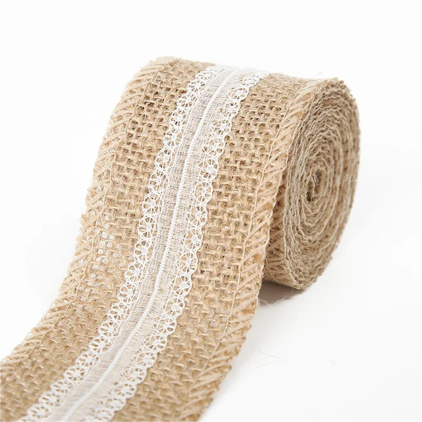 Enmrfvkz N0.27 Width 5Cm Jute Burlap Ribbon, Jute Burlap Ribbon White Lace Trim 1-10M