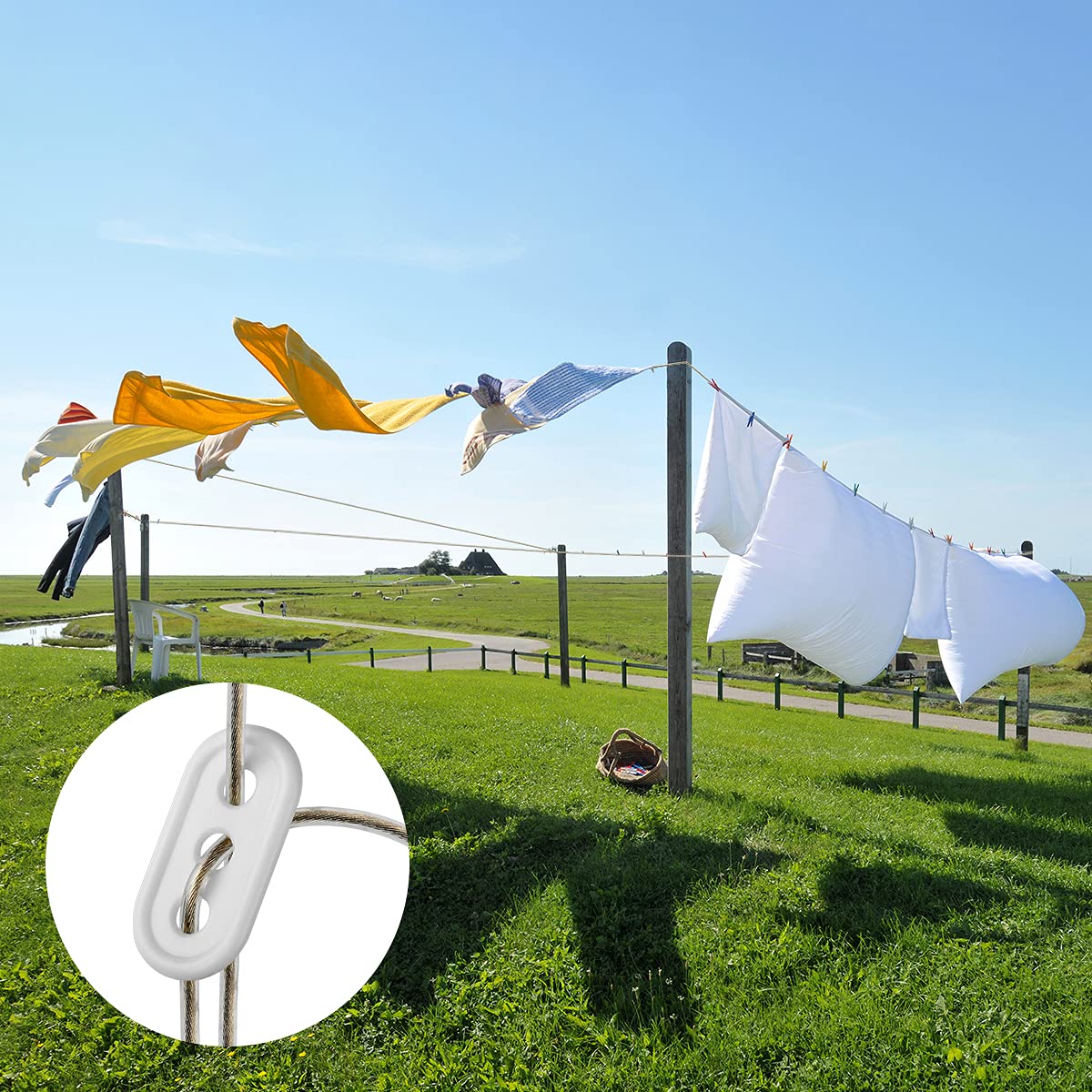 Relaxdays Filo Stendibiancheria per Esterno e Interno, Set da 3 Cavi 50 m, Stendi Panni e Biancheria, Acciaio e PVC, Blu | Leroy Merlin