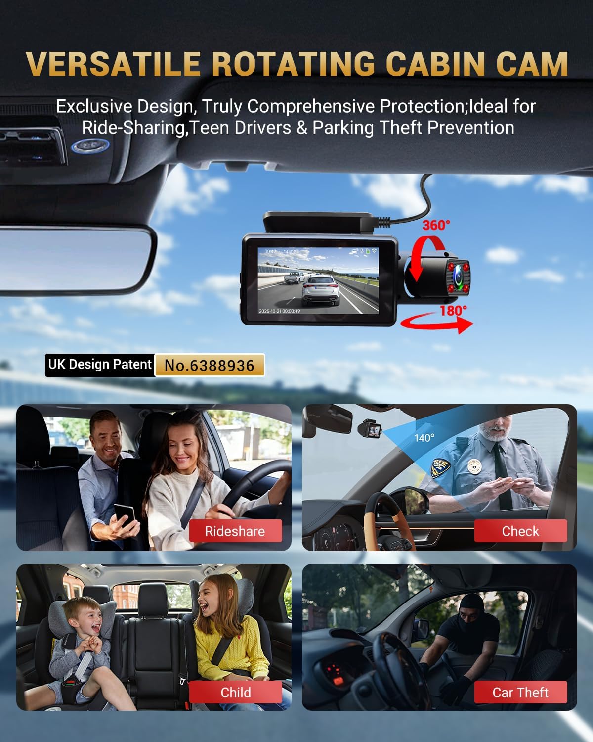 2.5K+1080P Dual Dash Cam Front and Inside, WiFi & GPS Dash Camera for Cars with 32G Card, IR Night Vision, 3" IPS Screen, Inside Car Camera for Taxi Driver, Support 256GB Max, App Control 4 71IIJr7KoaL. AC SL1500