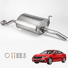 Ratzdala Stainless Steel Direct Fit Rear Exhaust Muffler Compatible for 2001-2005 Honda civic 1.7L 1.3L(Hybrid),2001-2005 Acura 1.7EL(Canada）New Replacment Easy To Install(R-HC07)