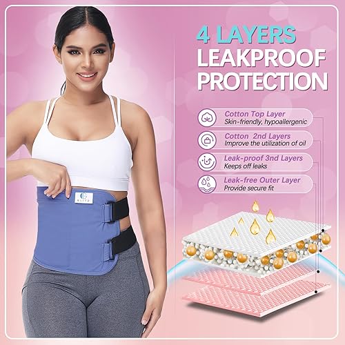 Miniatura 3 de glitz Paquete de aceite de ricino, paquetes de aceite de ricino orgánico reutilizable para desintoxicación del hígado (comprimir), menos desorden,