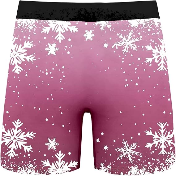 Novelty Boxer Shorts, Men Underwear Boxers, Boxers Reindeer Snowflake Santa Claus Printed Underwear Loose Festive Costumes Plus Size Retro Design Trunks Christmas Special Boyshort Style Soft
