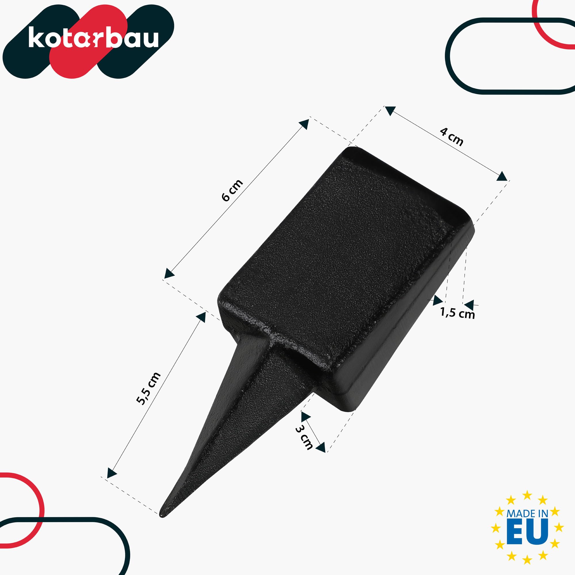 KOTARBAU Enclume Dengel, Pointue Forgée pour Le grenaillage des Lames de Faux Noir