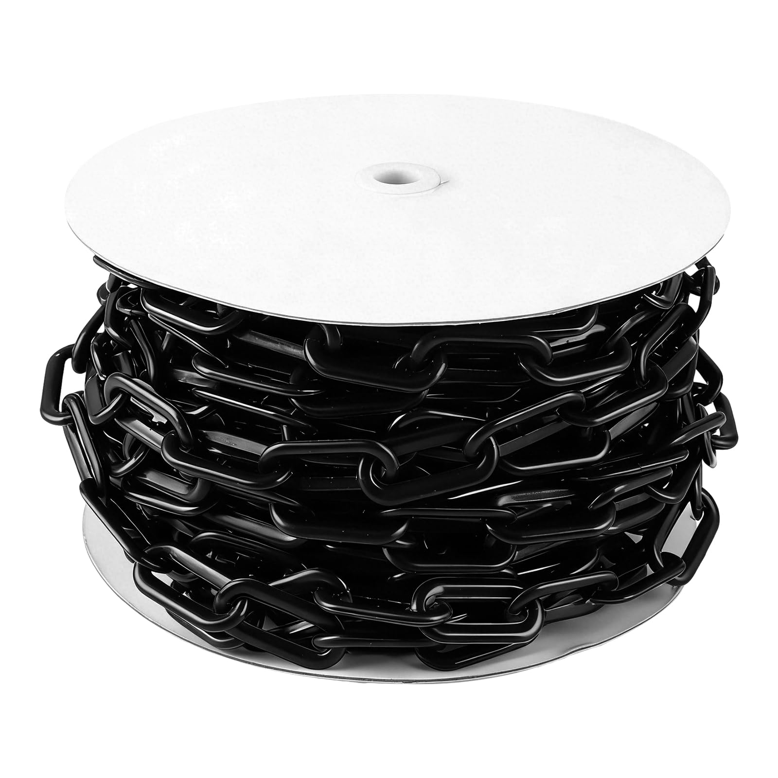 DAJAVE Catena di bloccaggio, 25 m, in plastica, da 8 mm, in plastica, colore nero, per bloccare superfici, catena di blocco del parcheggio