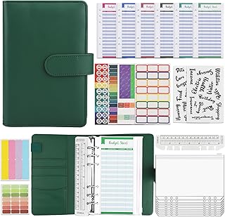 Budget Planner & Haushaltsbuch A6 – Effektiver Finanzplaner mit Umschlagmethode – Sparbuch mit Folien für Cash Stuffing – Startset für erfolgreiches Sparen und Budgetierung (grün)