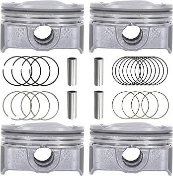 Engine Piston & Pin & Ring Set Fits for Hyundai Accent Kia Rio 1.6L DOHC 2012 2013 2014 2015 2016 2017, OE#23041-2B600, 23041-2B610, 23041-2B620, 23410-2B600