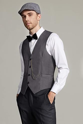 Miniatura 3 de Gionforsy Disfraz de gángster de los años 20 para hombre, conjunto de accesorios para disfraz de Gatsby, sombrero con tirantes y pajarita