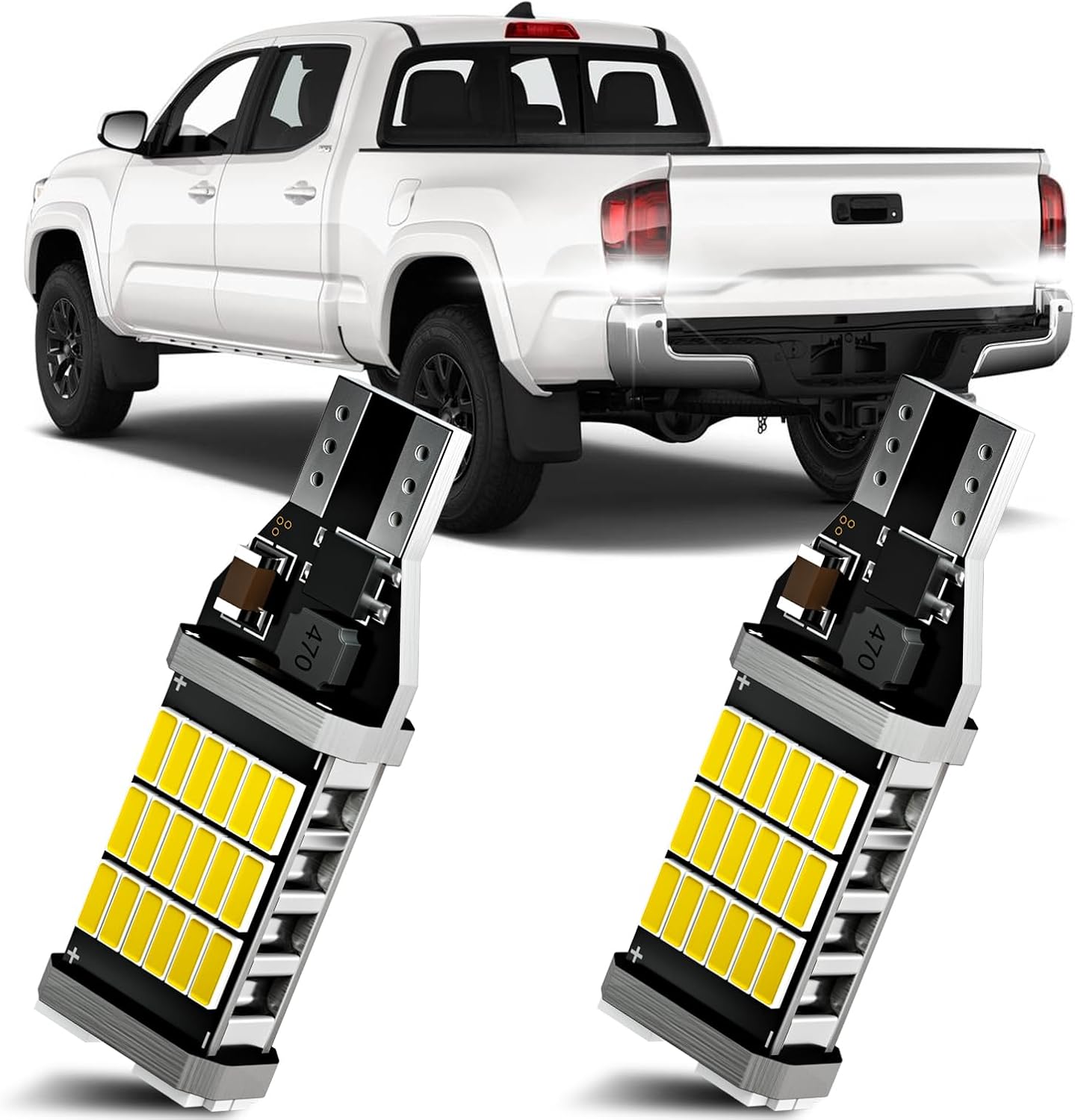 XFLHEHD 2PCS Tacoma Reverse Lights Fits for 2001-2023 Toyota Tacoma, 6500K White Super Bright Backup Lights, Upgraded Backup Reverse Bulb Replacement