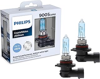 Philips Automotive Lighting 9005 CrystalVision Platinum Superior Upgrade Automotive Replacement Bright White Headlight Bulb, Fits Select High Beam, Low Beam, Fog Positions (2 Pack)