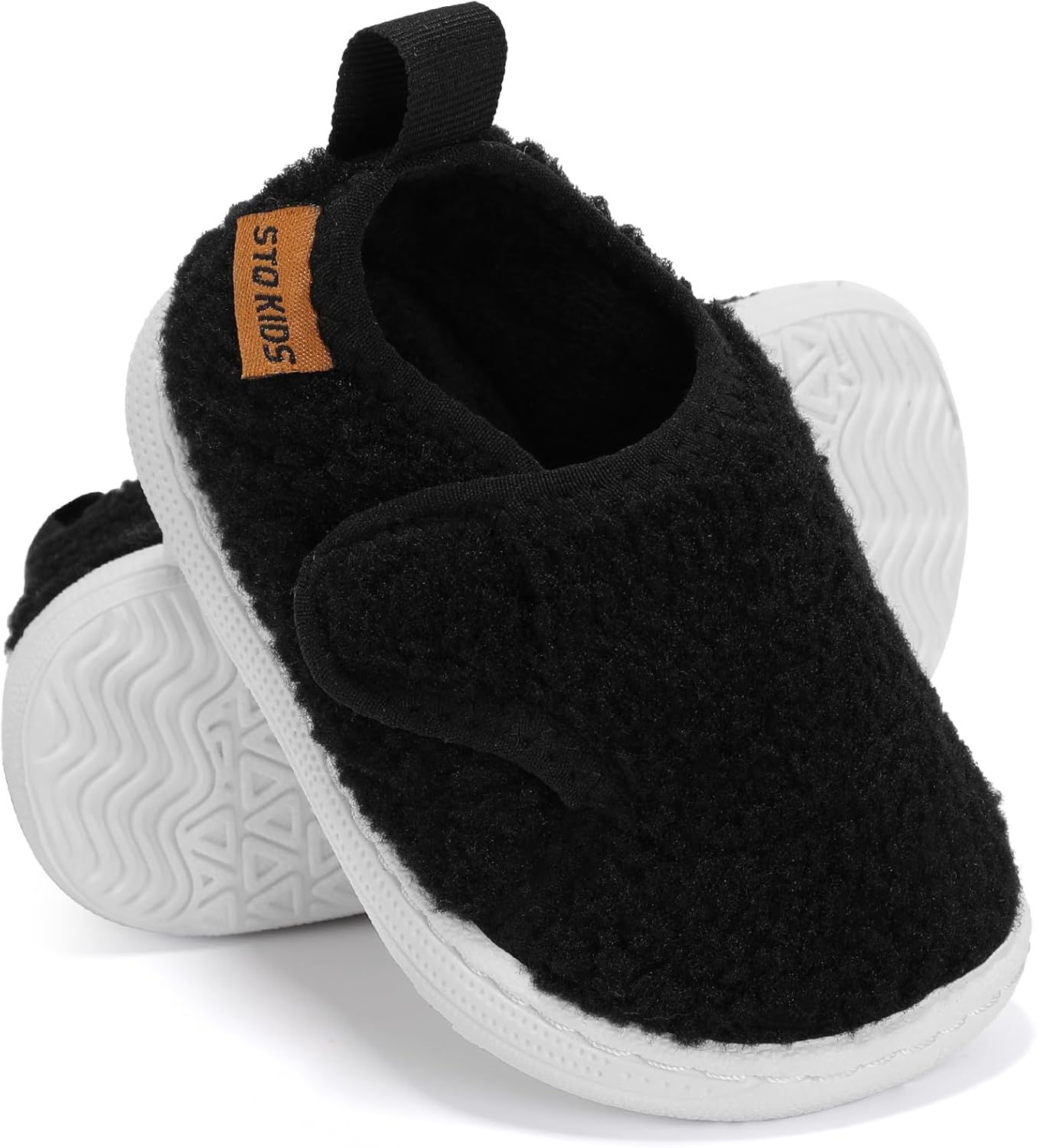 Baby Slippers Boys Girls Indoor Outdoor Non Slip Slippers Comfort Lightweight Shoes with Warm Wool Interior for 6 12 18 24 Months