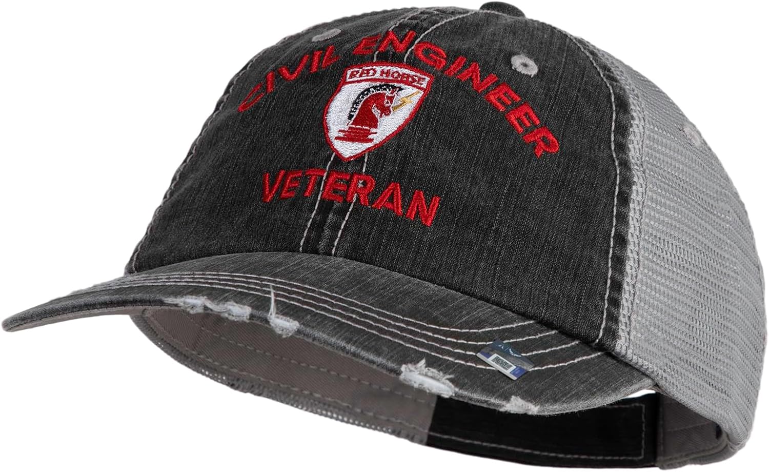 e4Hats.com USAF Civil Engineer Veteren Embroidered Low Profile Special Cotton Mesh Cap