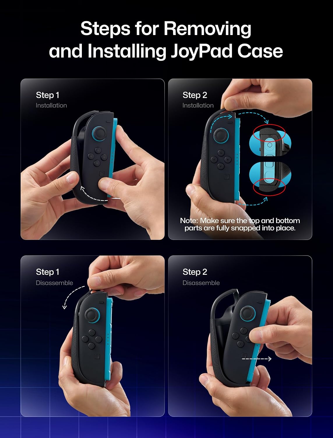 JSAUX Dockable Switch 2 Case with Split Grip and Stand - GoJoy Case | Hidden Metal Stand, Drop Protection, Dockable Design, PC Front Cover, Ergonomic Grip, 8 Game Card Storage