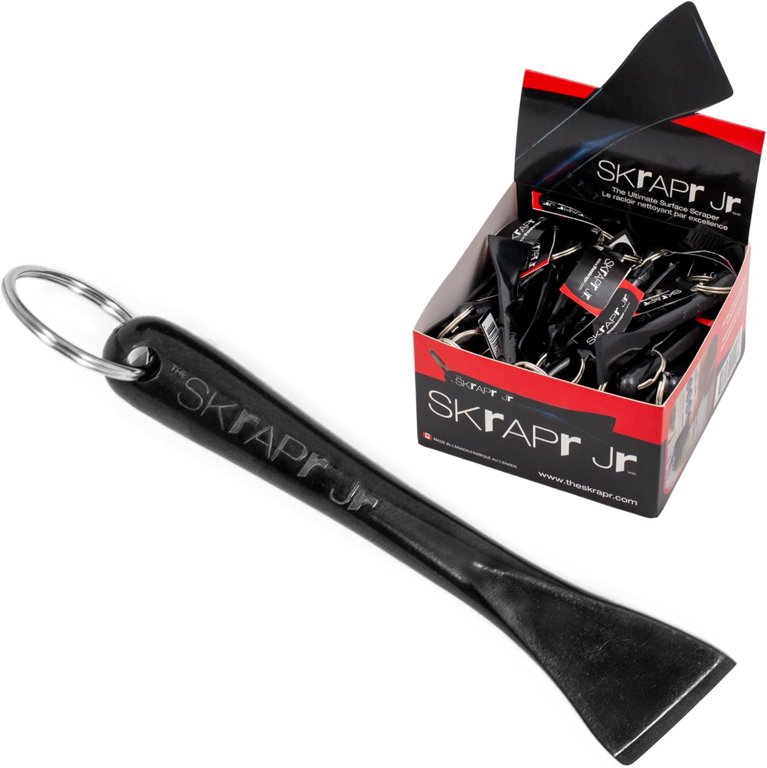 Plastic Scraper Tool, 50 Pack, Non Scratch, Heat Resistant (450), Pocket Tool, Keychain Attachment Included, Dishwasher Safe - Remove Stickers, Labels, Tape, and Adhesives