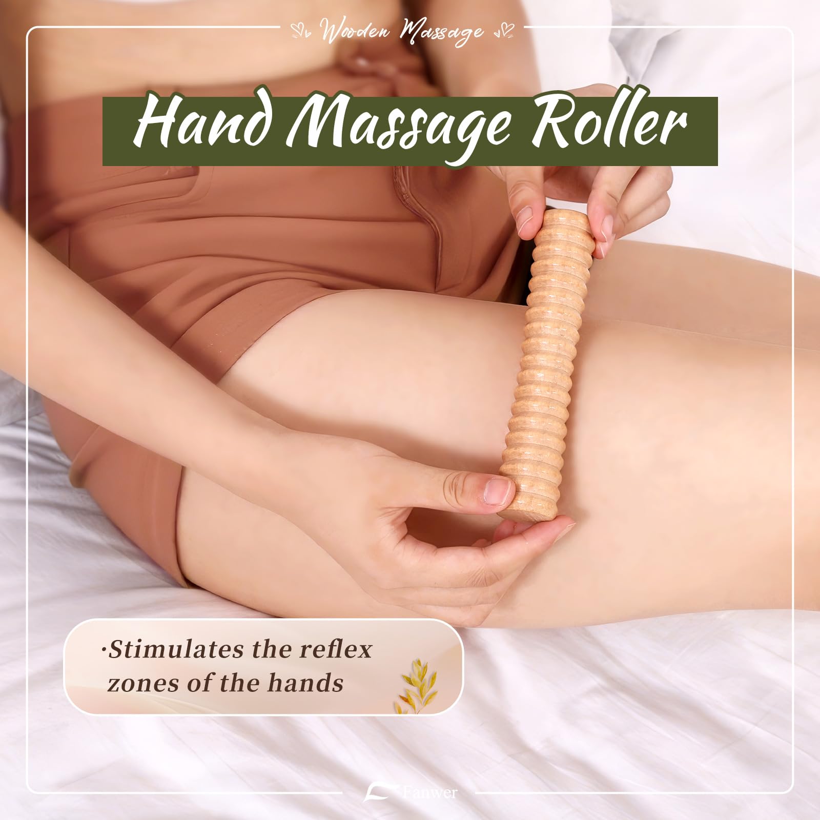Kit Maderoterapia Corporal 6 Piezas, Maderoterapia Abdomen y Celulitis, Masajeador Madera, Moldear el cuerpo, Bolsa de Transporte y Guía