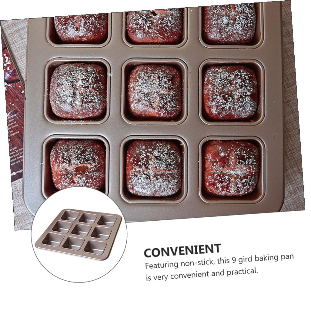 VICASKY Moule à Gâteau Carré en Acier Carbone 9 Cases, Antiadhésif, Facile à Démouler Nettoyer, Pâtisserie Maison