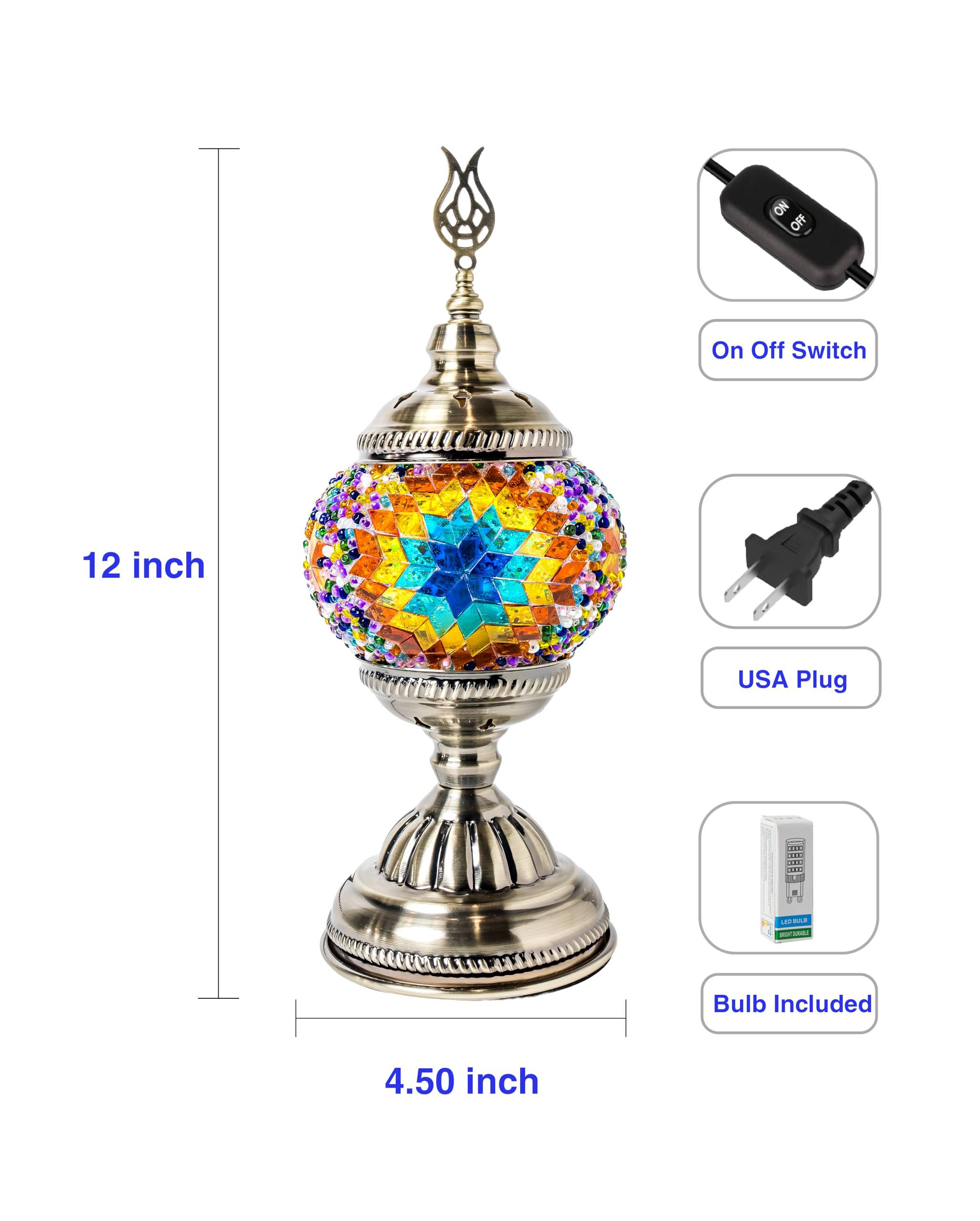 Ottoman Mosaics Türkisches Mosaiklampen-Set, DIY-Kunst- und Bastelprojekt für Erwachsene, machen Sie Ihre eigene handgefertigte Lampe (mehrfarbig)