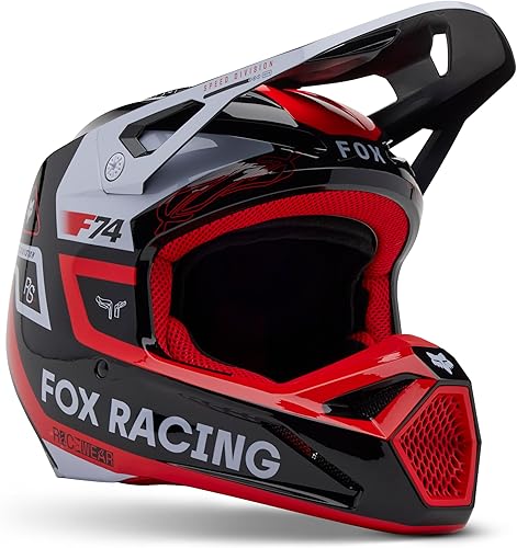 Miniatura 11 de Fox Racing Youth V1 Casco de Moto Motocross para Bicicleta de Tierra Índigo oscuro,Negro Lean,Escudo negro,Burla negra,Negro/Azul,Azul,negro, azul