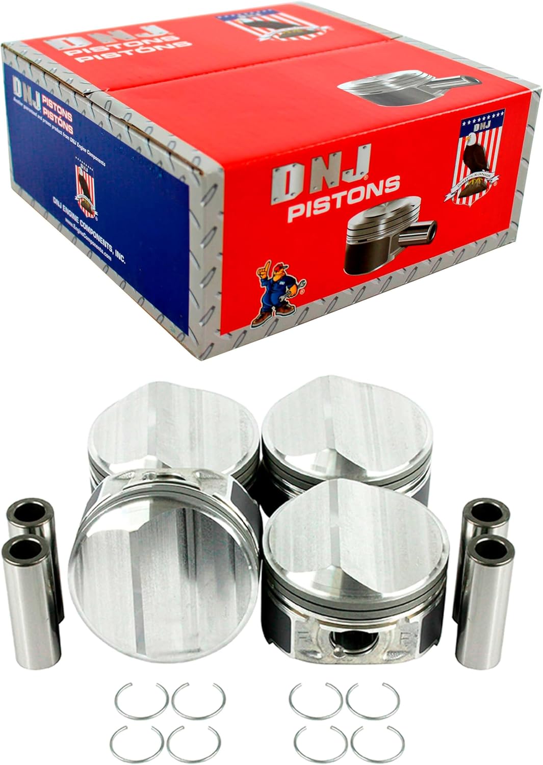 DNJ P164 Piston Set Standard for 2003-2009 Chrysler Dodge Neon PT Cruiser 2.4L L4 16V DOHC 2429cc