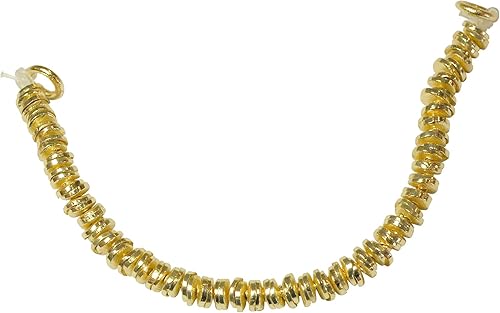 Miniatura 5 de Bangkok - Cuentas onduladas de disco dorado para hacer joyas cuentas planas redondas espaciadoras cuentas de papas fritas cobre real con chapado en