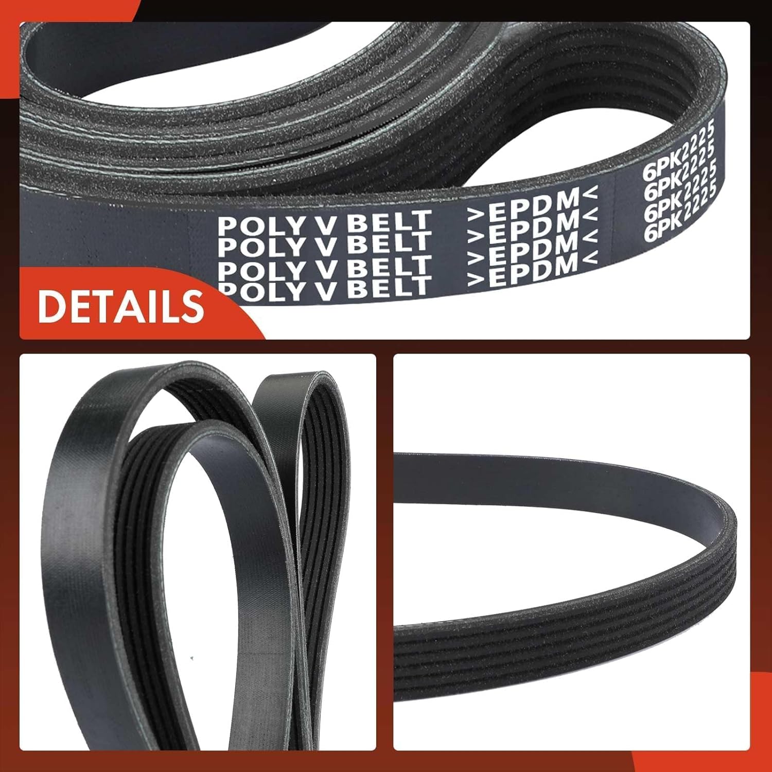 A-Premium 87.57 Inch Engine Serpentine Belt Compatible with Jeep Wrangler 2012-2017, Wrangler JK & Mercedes-Benz C280, GLK350, GLE350, GLE400, ML350 & Chevrolet P30 & GMC P3500 & Mitsubishi Raider