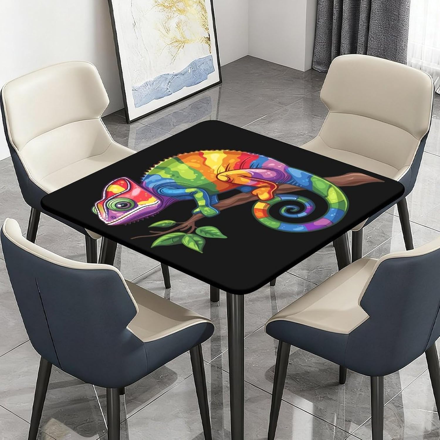 Chameleon Funny Square Tablecloth Print Table Cloths Table Cover Wedding Party Holiday Decor