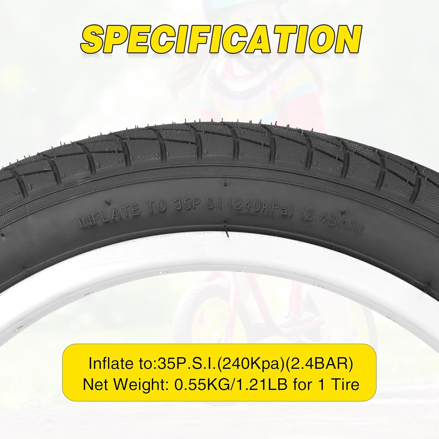 WEEROCK 16/18 Inch Kid Bike Tire, 2 Pack 16 x 2.125/18 X 2.125 Child Bicycle Tires with Inner Tubes for 16" 18" Children Bicycles, Kids Bike