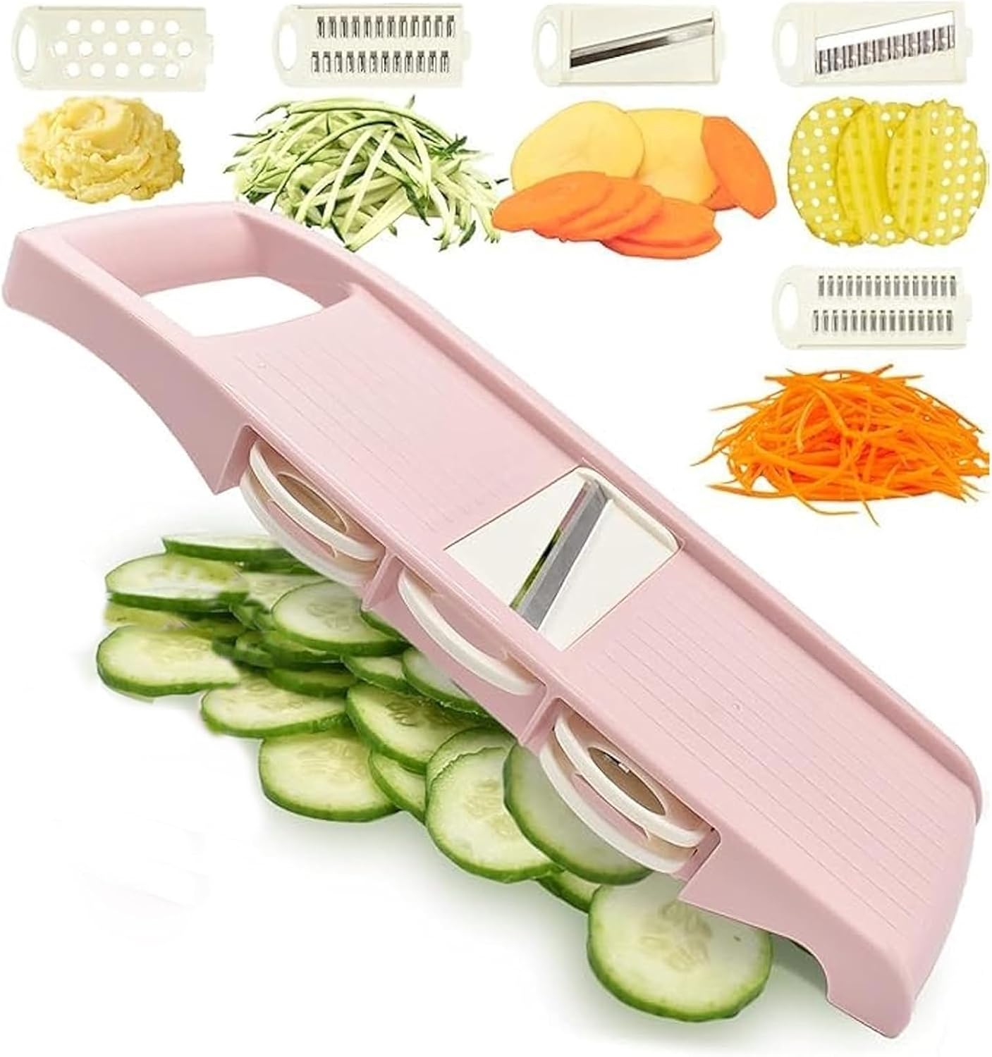 Fit for 5-in-1 Mandoline Slicer - Multi Blade Vegetable Cutter(Pink)