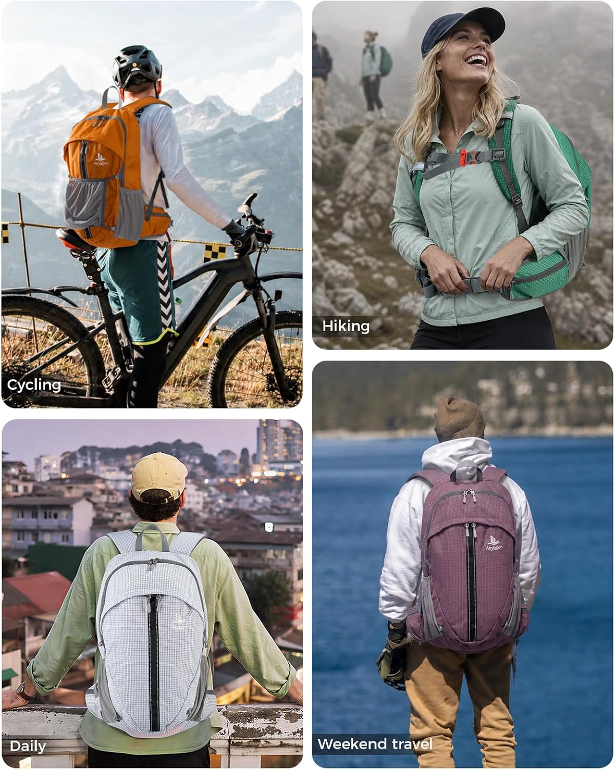 25L Hiking Backpack for Women Men, Lightweight Travel Day Pack, Purple image 3