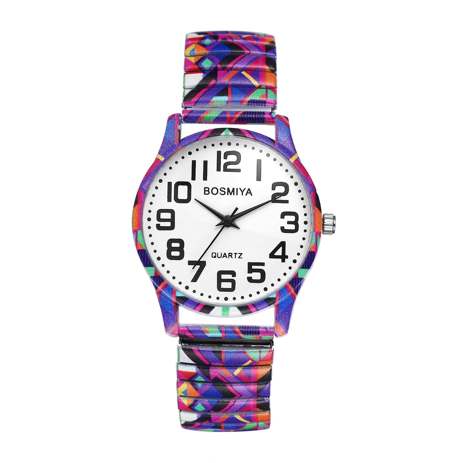 Avaner Uhren Damen Bohemian Stil: Stretchband Armbanduhr mit Großen Arabischen Ziffern Elastische Analog Quarzuhr Leicht Ablesbare Uhr für Frauen Mädchen